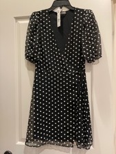 NWT Alice and Olivia Black and White Wrap Dress - size 8
