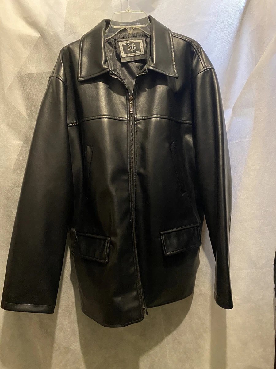 Louis Vuitton XXL Zipper Leather Coat BLACK. Size 38