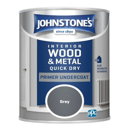 Johnstones 750ml Interior Grey Primer Undercoat Paint Wood & Metal