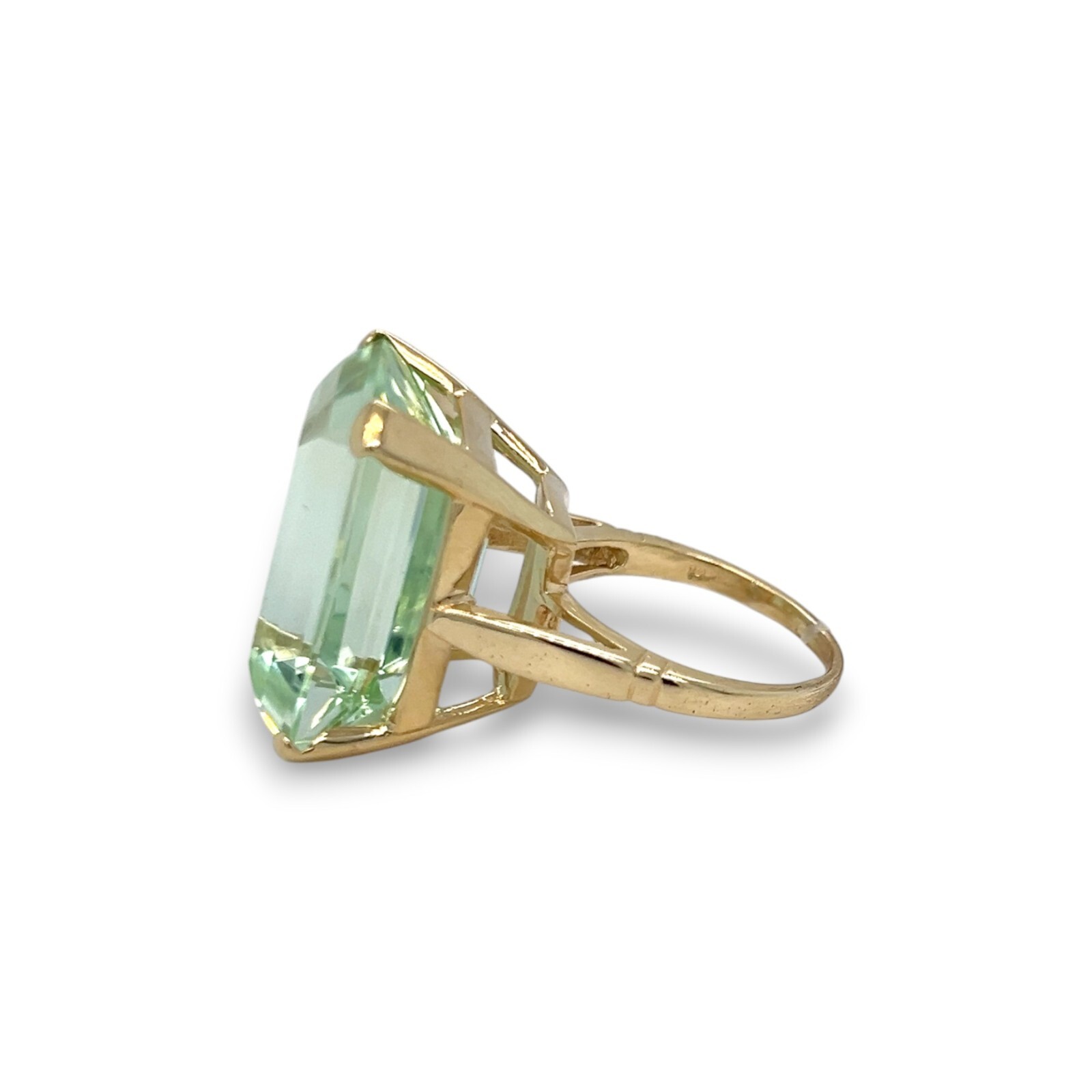 Prasiolite (Green Amethyst) Statement Ring (Estat… - image 3