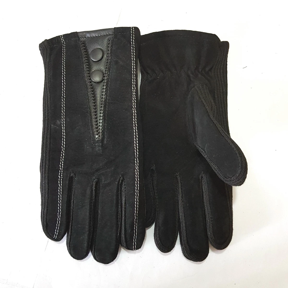 Mens black on sale suede gloves