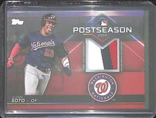 2020 Topps Postseason Performance Patch Relic #PPR-JS Juan Soto No 20 of 25