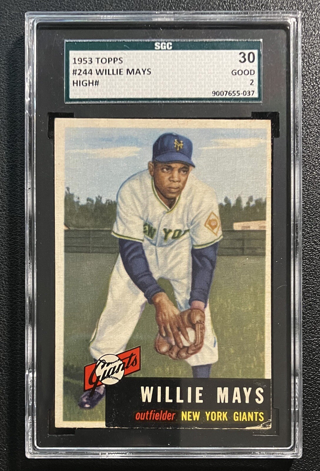 1953 Topps #244 Willie Mays SGC 2 Good High Number New York Giants HOF 