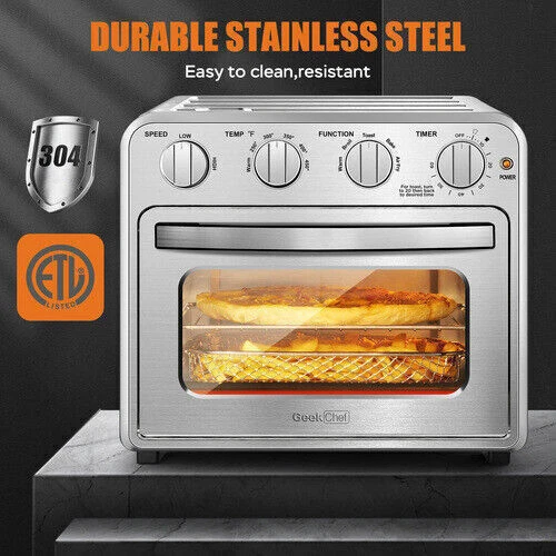 Smart Air Fryer Toaster Oven Combo with 4 Knobs 14QT Capacity and 4-Slice Convection Toaster