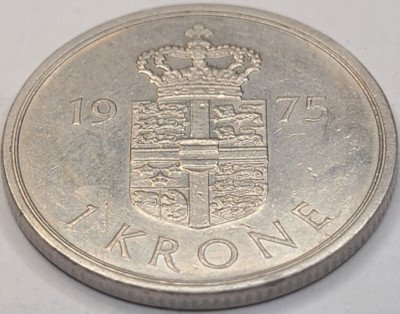 1975 DENMARK 1 KRONE COIN (TOP NOTCH) KM# 862 US SELLER COMBINE SHIPPING
