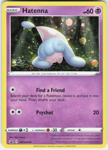 Hatenna SWSH040 Holo P Sword & Shield Promo Pokemon Lightly Played