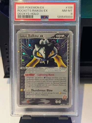 Pokémon PSA 8 Raikou Ex + Meganium Ex 108/107 + 106/115 Custom Listing