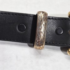 Billy belts of California black tooled leather belt with beadwork southwest 30 billy belts products for sale | eBay main image 3