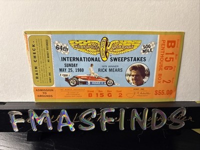 Pr0 Official 1980 INDIANAPOLIS 500 Race Ticket INDY PENTHOUSE BOX STUB
