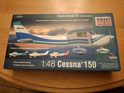 Minicraft Cessna 150 w/ 3 Marking Options, 1/48 New US Seller