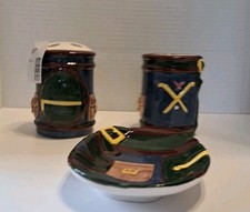 Set of 3 golf toothbrush holder, rinse cup, soap dish bathroom set new 