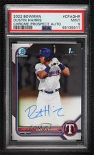 2022 Bowman Chrome Prospect Auto Dustin Harris #CPA-DHR PSA 9 MINT Auto 10no