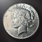 1927 Peace Dollar AU~ BU TONING~LUSTER