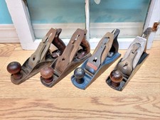 4 Vintage Woodworking Smoothing Planes Stanle...