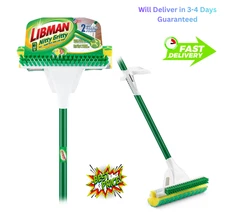 Nitty Gritty Roller Sponge Mop with Scrub Brush Green Steel Handle