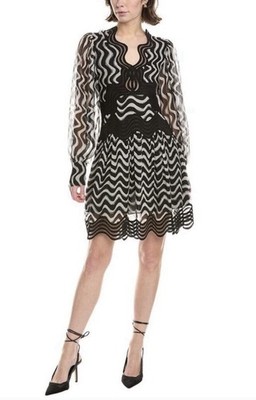 $2500 NWT Stella McCartney Kinley Silk Dress Black & White Size IT 44