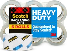 Scotch Heavy Duty Shipping Tape, 6 Rolls/Pack, 1.88" x 54.6 yds, Clear 38506 ..