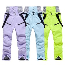 Ski Pants Men Women Windproof Waterproof Trousers Winter Snowboarding Suspender