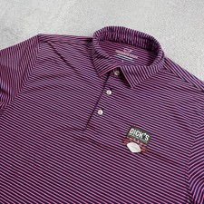 Vineyard Vines Shirt Mens Large Polo Pink Blue Striped Performance Stretch Golf