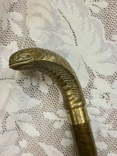 Working Style Brass Antique Cobra Head Handle Wooden Walking Stick Cane HANDLE