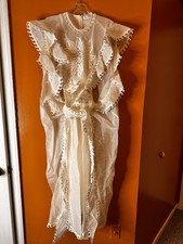 BRAND NWOT ZIMMERMANN BALANCE WATERFALL EMBROIDERED MAXI DRESS IN IVORY. SIZE L
