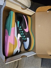 Nike Air Force 1 LV8 2 (GS) Low Top Leather Sneakers Black/Pink 7Y FJ3288