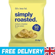 Guilt-Free Mature Cheddar & Red Onion Crisps | 12 x 21.5g Packs | 50% Less Fat