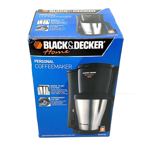 NEW Black & Decker BREW N GO Coffeemaker DCM18S w/ Stainless Steel Cup ...
