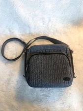 Lug Ranger Quilted Crossbody Bag Gray Herringbone Pattern Multi Pockets Zip