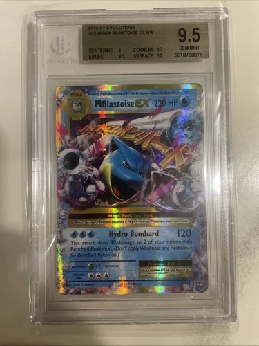 Mega Blastoise Ex 22 Pokemon Card BECKET BGS 9.5!