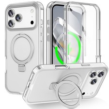 For iPhone 17 18 Pro Max Shockproof Full Body Mag Safe Case Built-in Screen Film