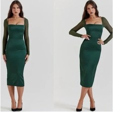 House Of CB Ellica EMERALD GREEN MIDI DRESS