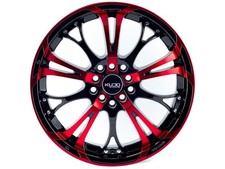 Kudo Racing Defuse 17x7 5x100 5x114.3 Black With Red Oil Face Wheels Rims 4