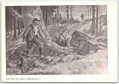 Vintage German Religious Postcard Das Gebet des Herrn Vater Unser