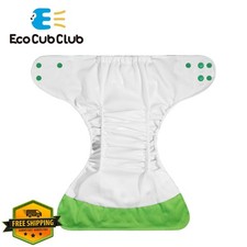 ECOCUBCLUB 6pc Reusable Cloth Diapers Fleece Inserts Wet Bags