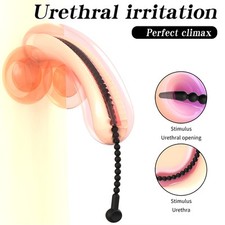 Men Silicone Urethral Plug Urethra Stretcher Sounding Dilator Enhance Stretching