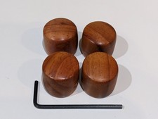 4 guitar knobs, PADAUK WOOD, French polish, Set screw, 1/4" SHAFT, hex key incl.