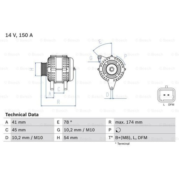 Bosch Generator Lichtmaschine 150A 14V FüR Peugeot 4007 CitroëN C-Crosser-image