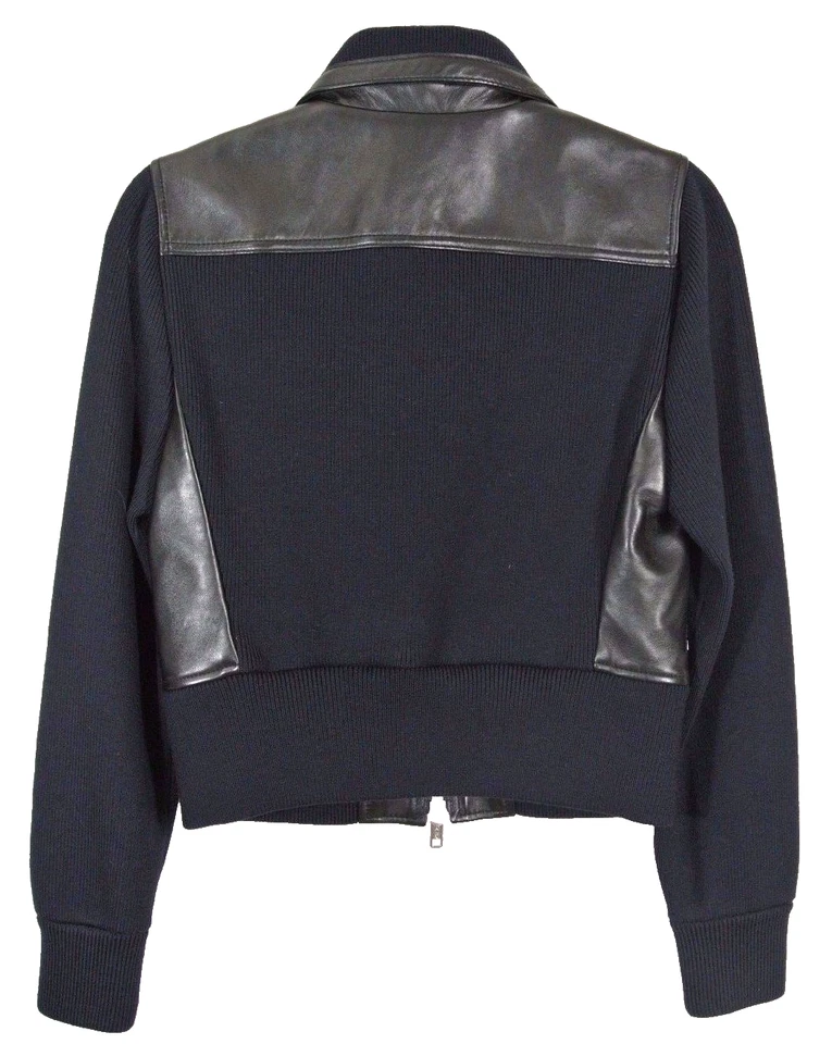NUEVO 3.1 PHILLIP LIM Cuero Suéter-Chaqueta-, Negro Talla S $1,195 #SJ1561 Foto 4 de 4