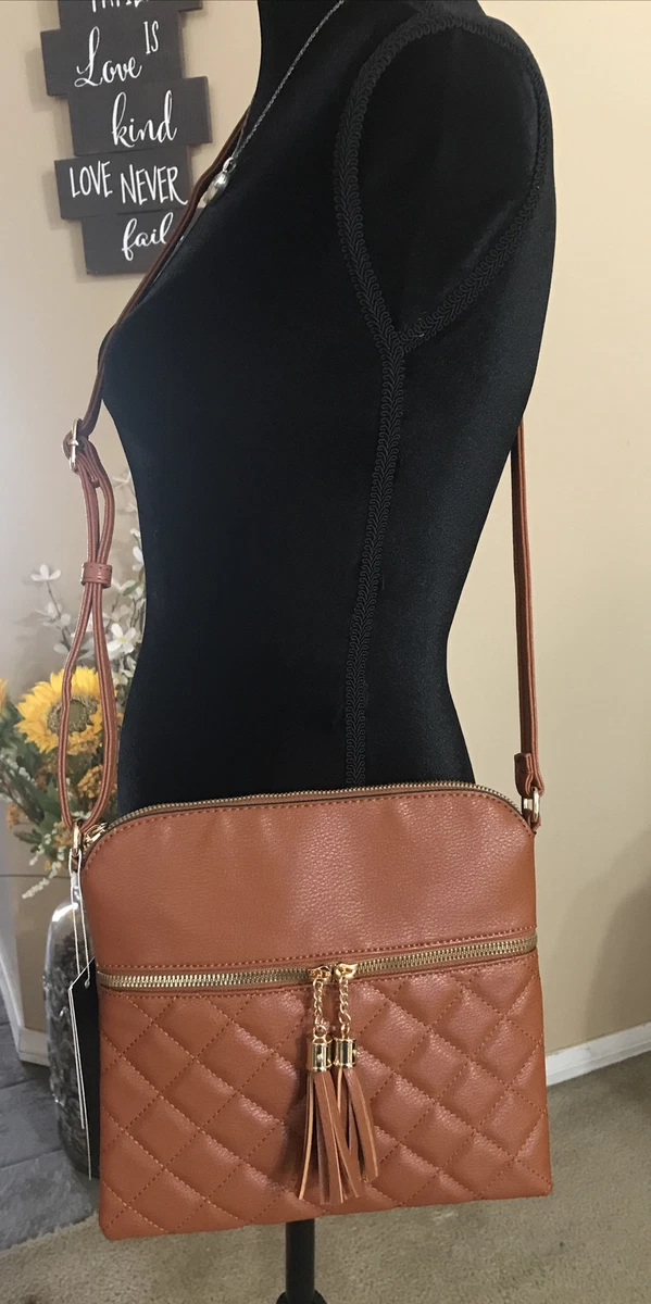 Poppi Vegan Crossbody Bag-Camel Brown NWT