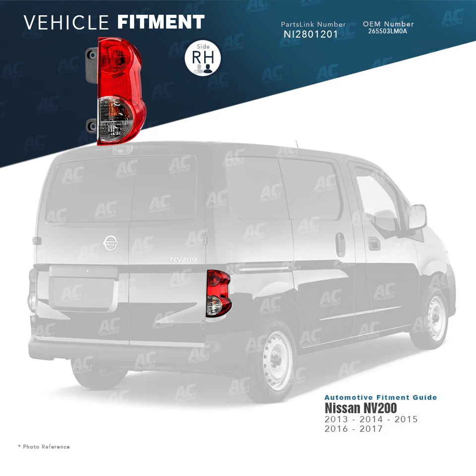 Luz trasera derecha pasajero TYC 13 14 15 16 17 18 19 20 21 NISSAN NV200 RH Foto 2 de 3