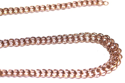 Collar de eslabones antiguos huecos oro amarillo 14K 14,7 g 20,5" Estate 6,50 mm vintage - Imagen 12 de 20