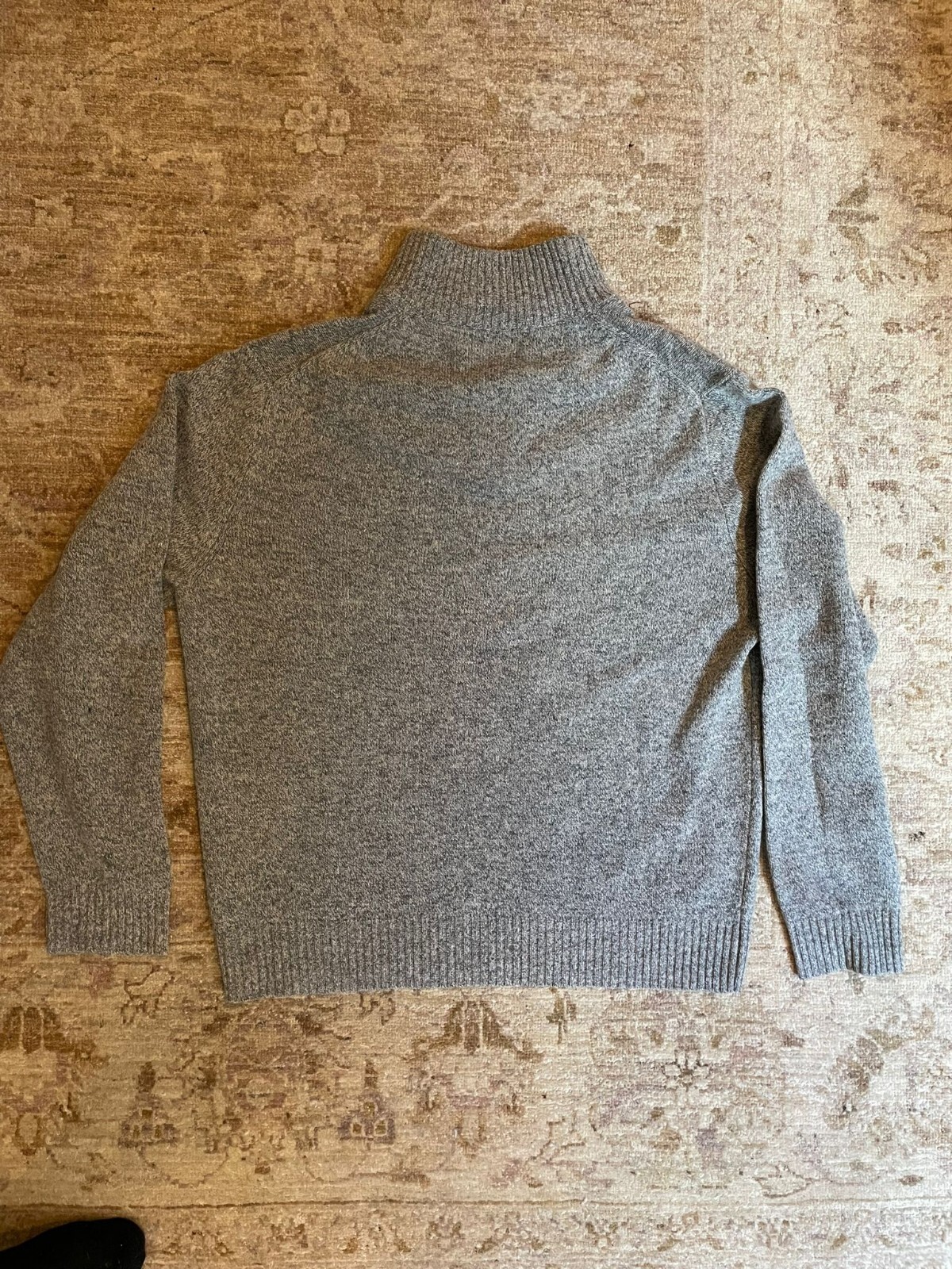 J Crew Grey Lambswool Wool Sweater Size XL Quarter Zip eBay