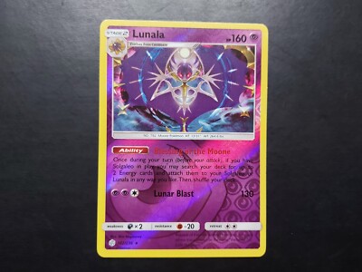 Pokemon - Lunala 102/236 Rare Reverse Holo Sun & Moon Cosmic Eclipse