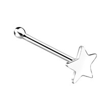 Nasenstecker Stern Piercing 4Mm 22G (0,6Mm) Kugelende Push Fit 925 Sterling S...