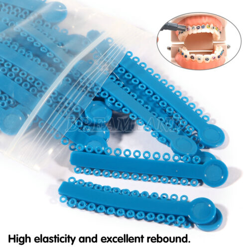 1040 Stck. Ligaturkrawatte Zahnkieferorthopädie Ring Elastisch Latexbänder 45 Farben - Bild 20 von 496