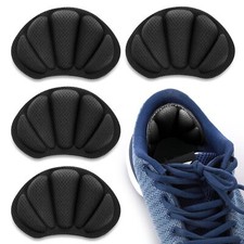 Sibba 2 Pair Heel Grips Shoes Pads for Too Big Self-Adhesive Foot Black