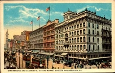 VINTAGE POSTCARD-STRAWBRIDGE AND CLOTHIER'S, 8th & MARKET STS. PHILADELPHIA BK76