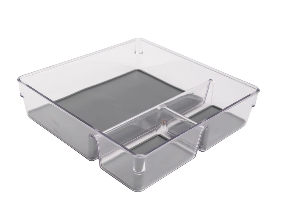 High Quality Acrylic Fridge Organizer - 3 Section Clear Kitchen Drawer Tray Pin - Image 4 of 4