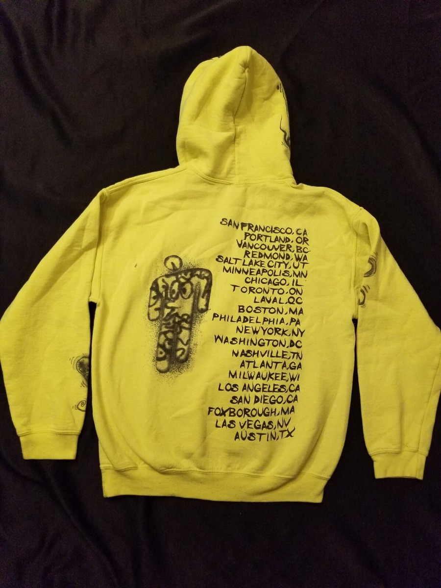 RARE Billie Eilish 2019 World Tour Sweatshirt Size M Neon Yellow